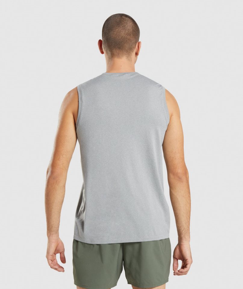 Men's Gymshark Arrival Seamless Tanks Grey | NZ 0GJURM